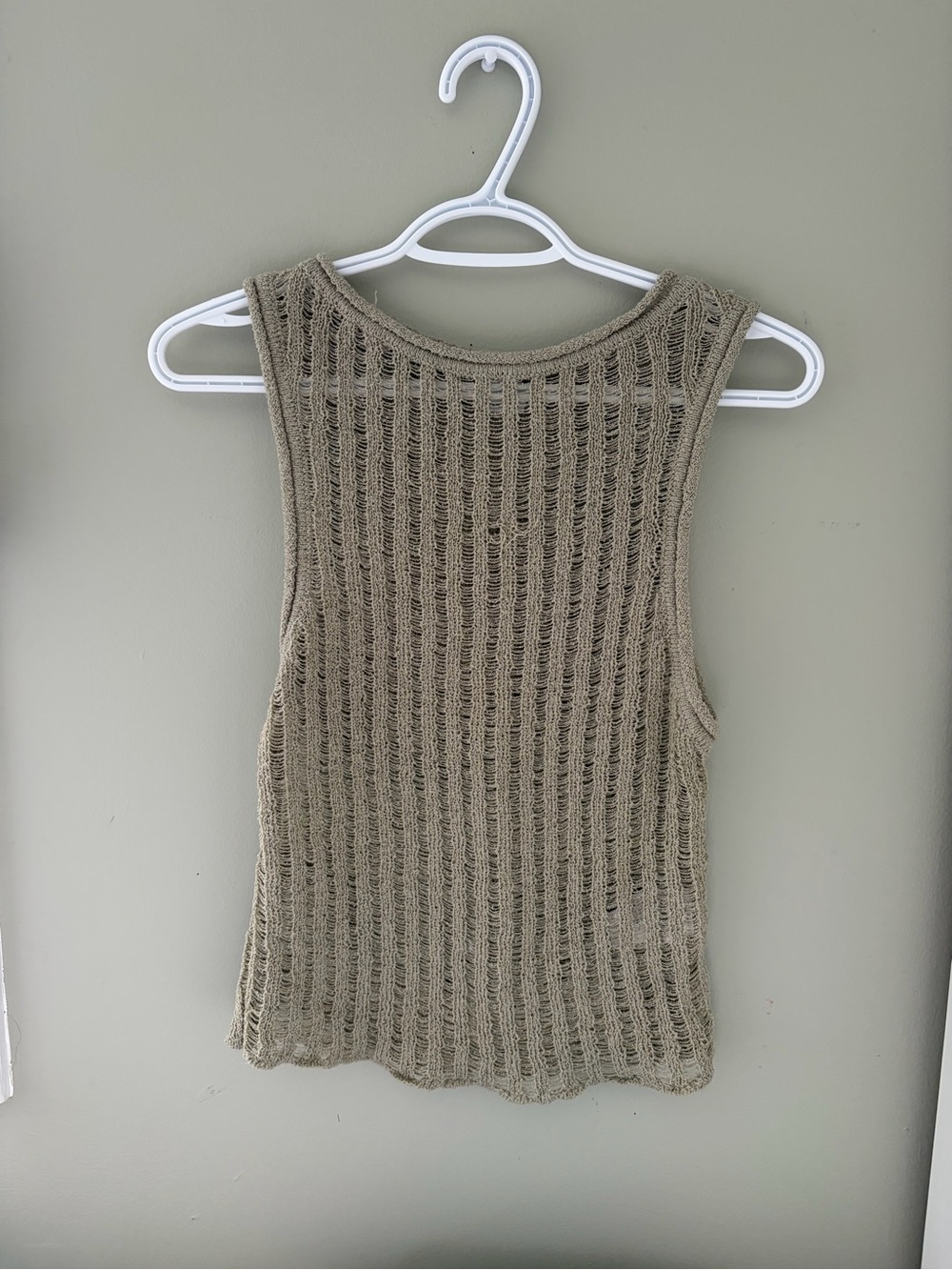 Cotton On Olive Open-Knit Sleeveless Tank